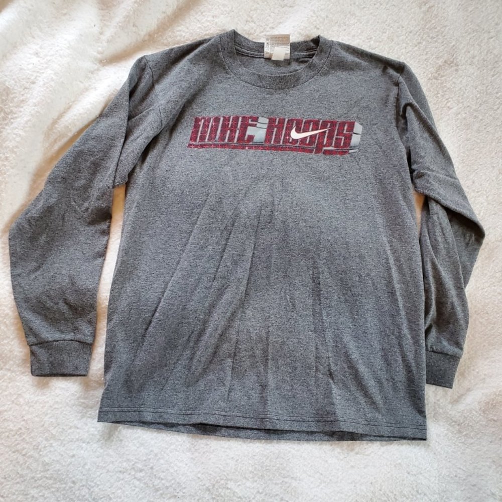 Vintage Nike Hoops Long Sleeved Pullover Shirt, Sz L (14-16)